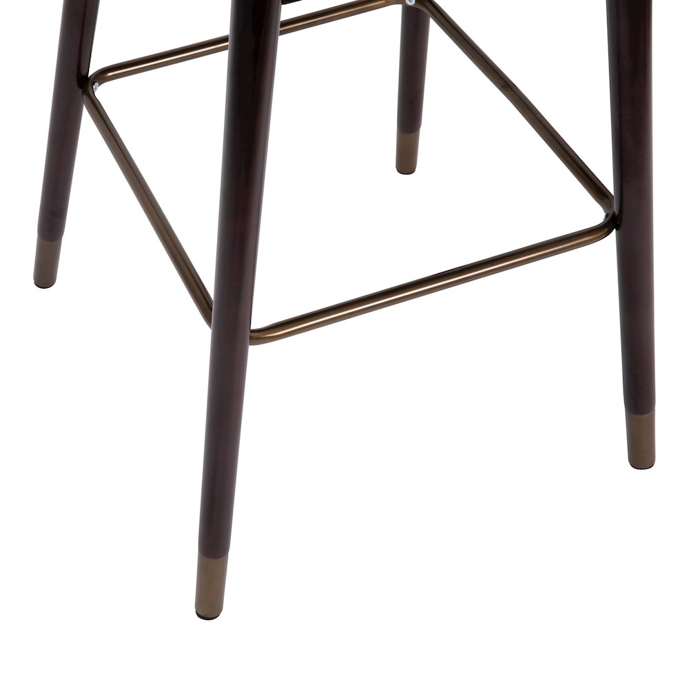 30" Mid-Back Barstoo, Black LeatherSoft/Bronze Accents-Set of 2. Picture 10