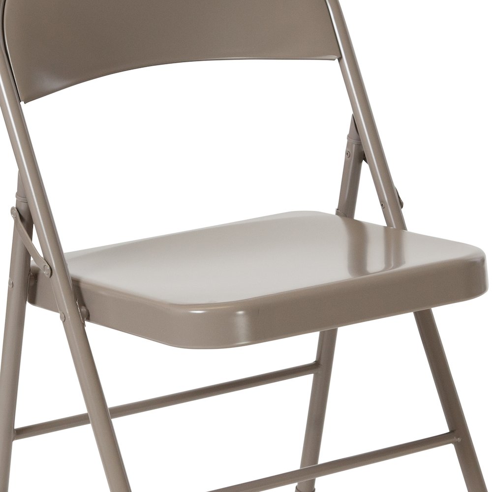 2 Pack HERCULES Series Double Braced Gray Metal Folding Chair. Picture 9