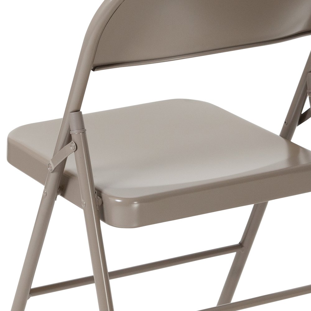 2 Pack HERCULES Series Double Braced Gray Metal Folding Chair. Picture 13
