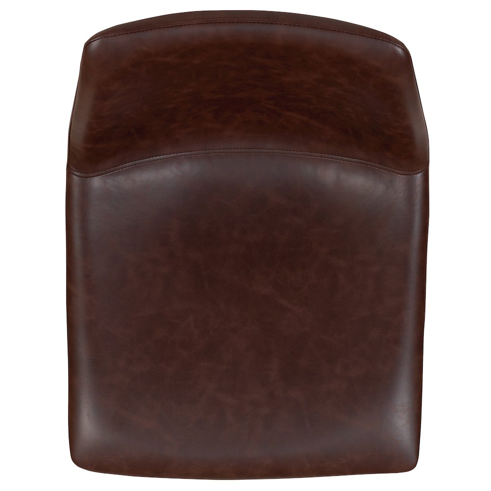 24 Inch LeatherSoft Counter Height Barstools in Dark Brown, Set of 2. Picture 12