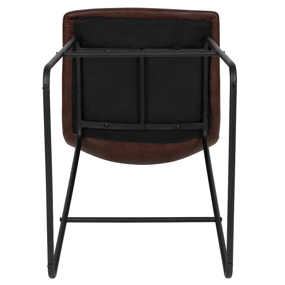 24 Inch LeatherSoft Counter Height Barstools in Dark Brown, Set of 2. Picture 13