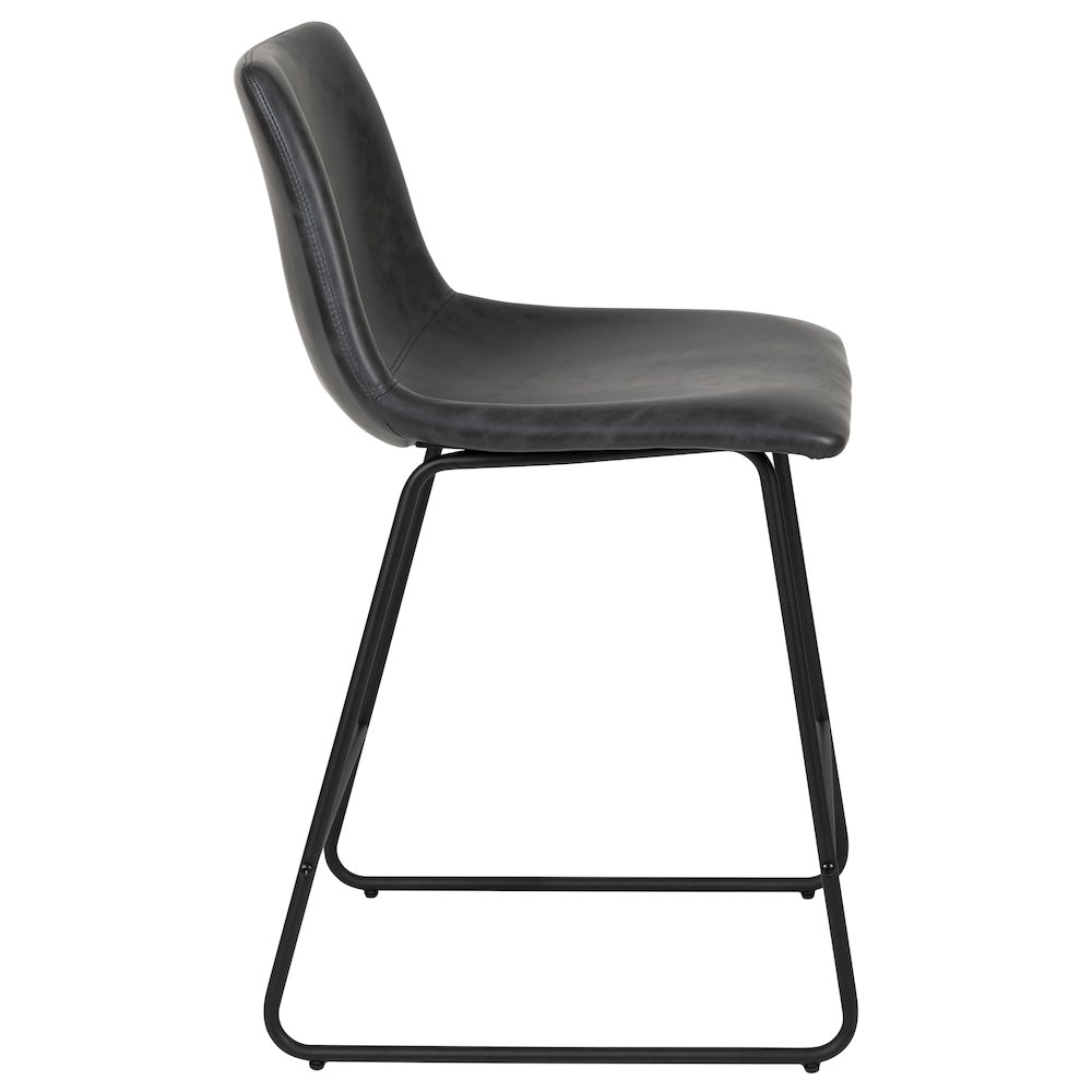 24 Inch LeatherSoft Counter Height Barstools in Dark Gray, Set of 2. Picture 10