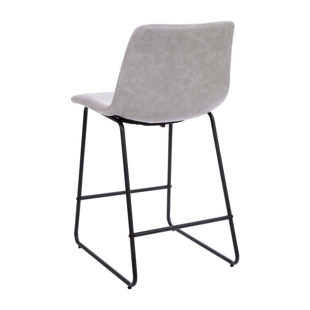 24 inch LeatherSoft Counter Height Barstools in Light Gray, Set of 2. Picture 7