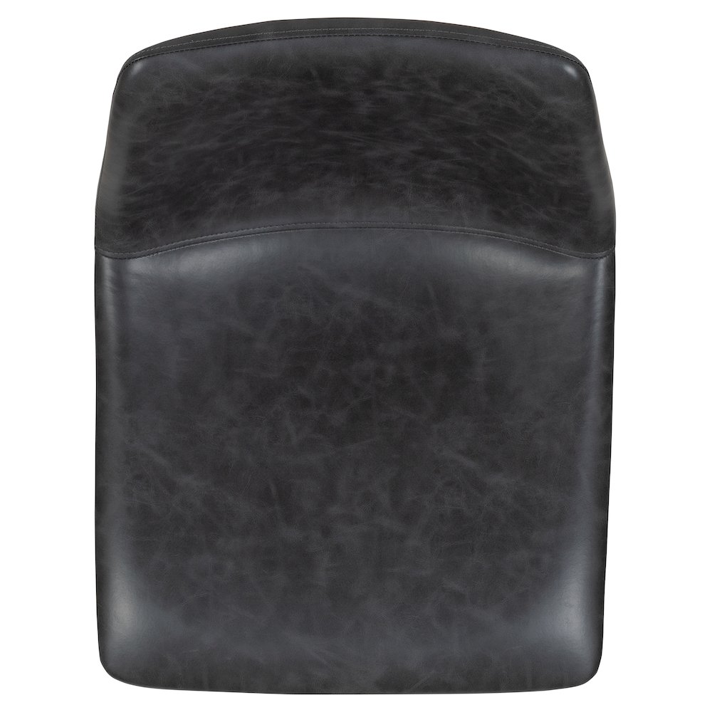 30 Inch LeatherSoft Bar Height Barstools in Dark Gray, Set of 2. Picture 12
