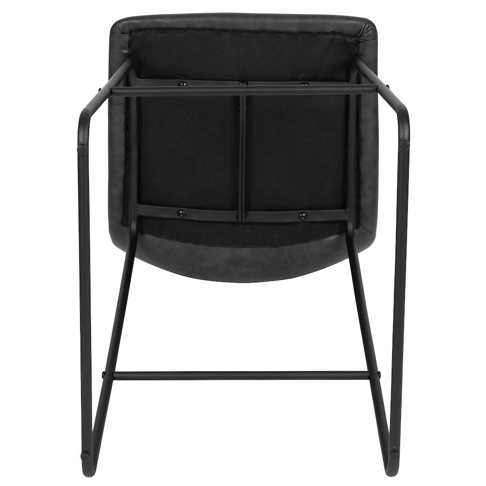 30 Inch LeatherSoft Bar Height Barstools in Dark Gray, Set of 2. Picture 13