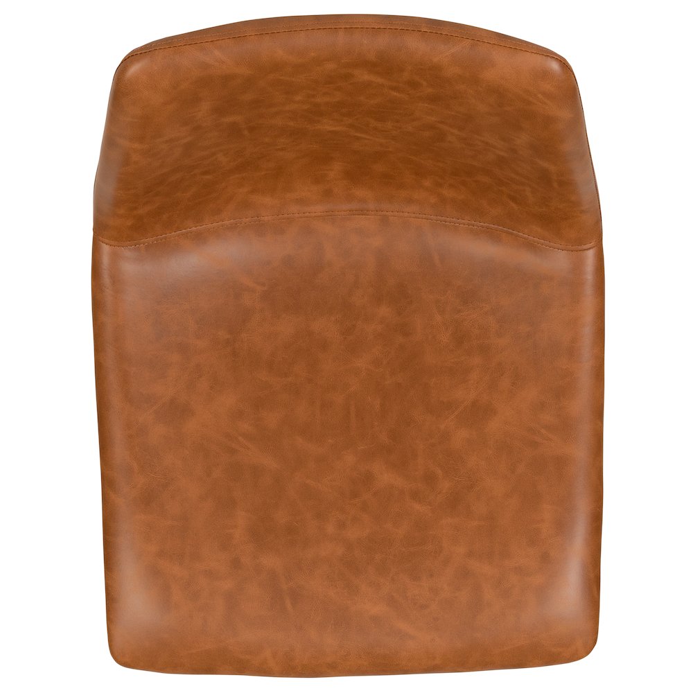 30 Inch LeatherSoft Bar Height Barstools in Light Brown, Set of 2. Picture 12