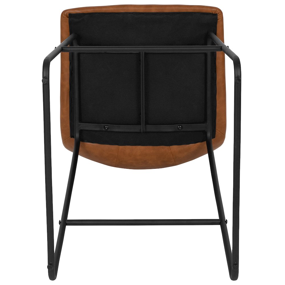 30 Inch LeatherSoft Bar Height Barstools in Light Brown, Set of 2. Picture 13