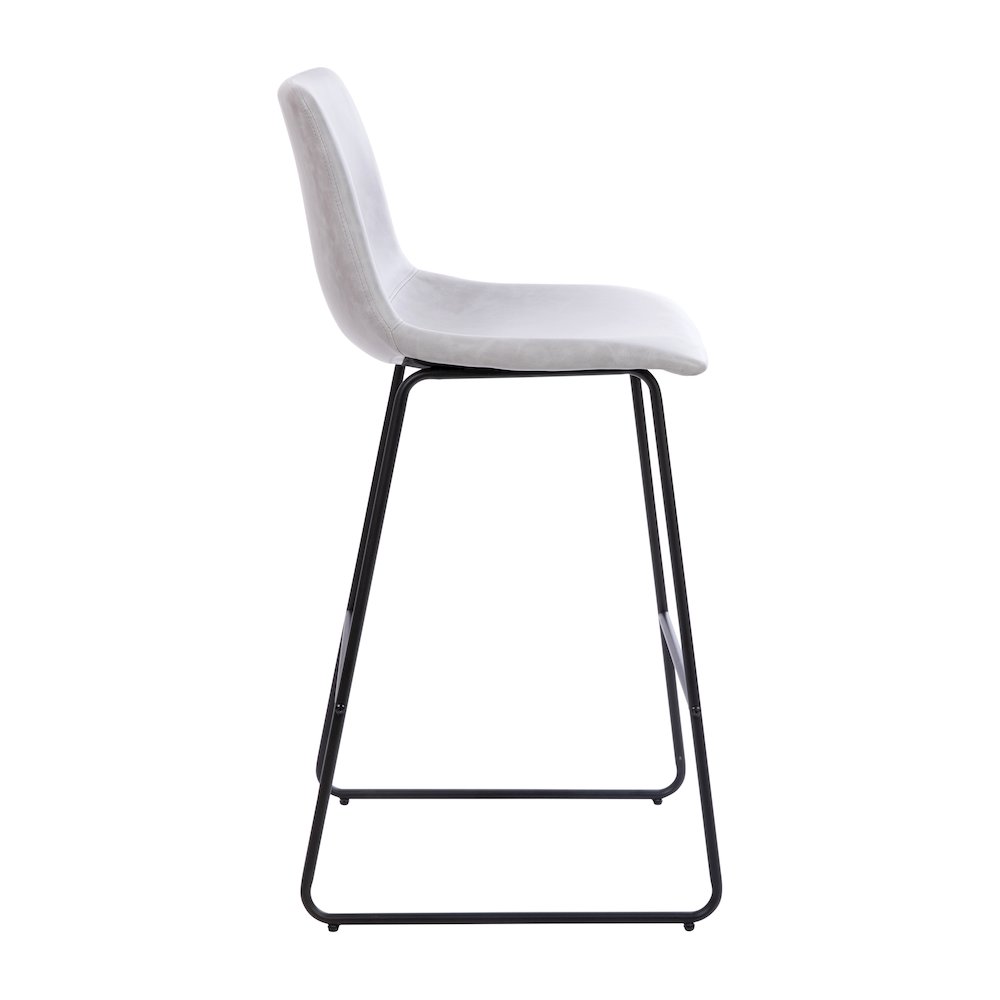 30 inch LeatherSoft Bar Height Barstools in Light Gray, Set of 2. Picture 10