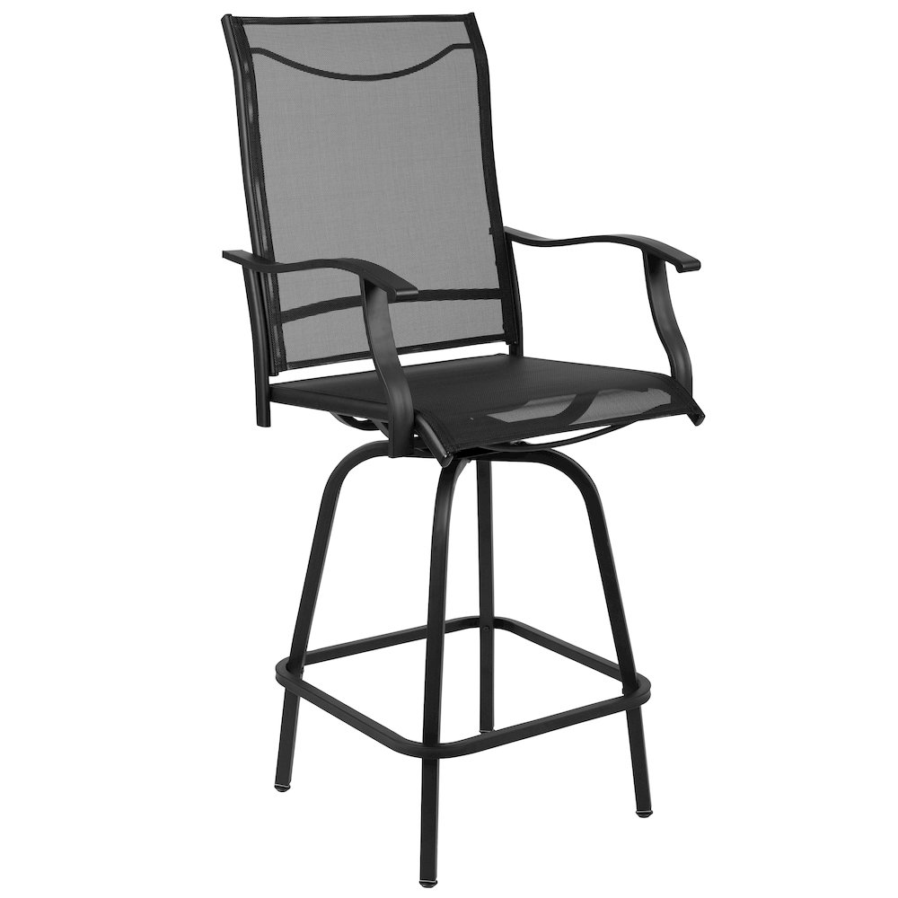 Patio Bar Height Stools Set of 2, in Black. Picture 9