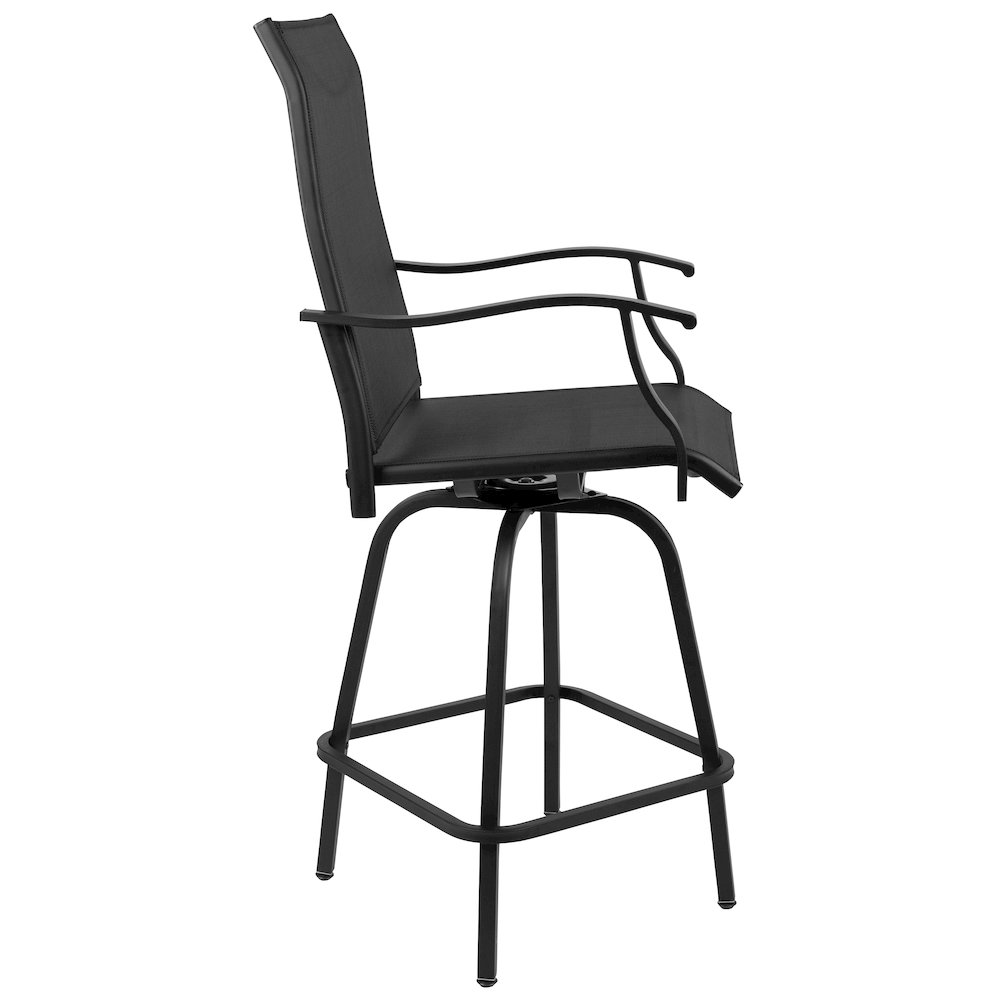 Patio Bar Height Stools Set of 2, in Black. Picture 10