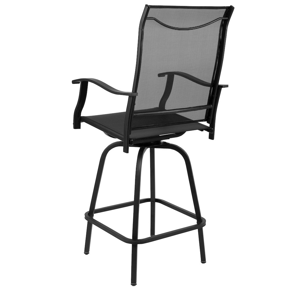 Patio Bar Height Stools Set of 2, in Black. Picture 7
