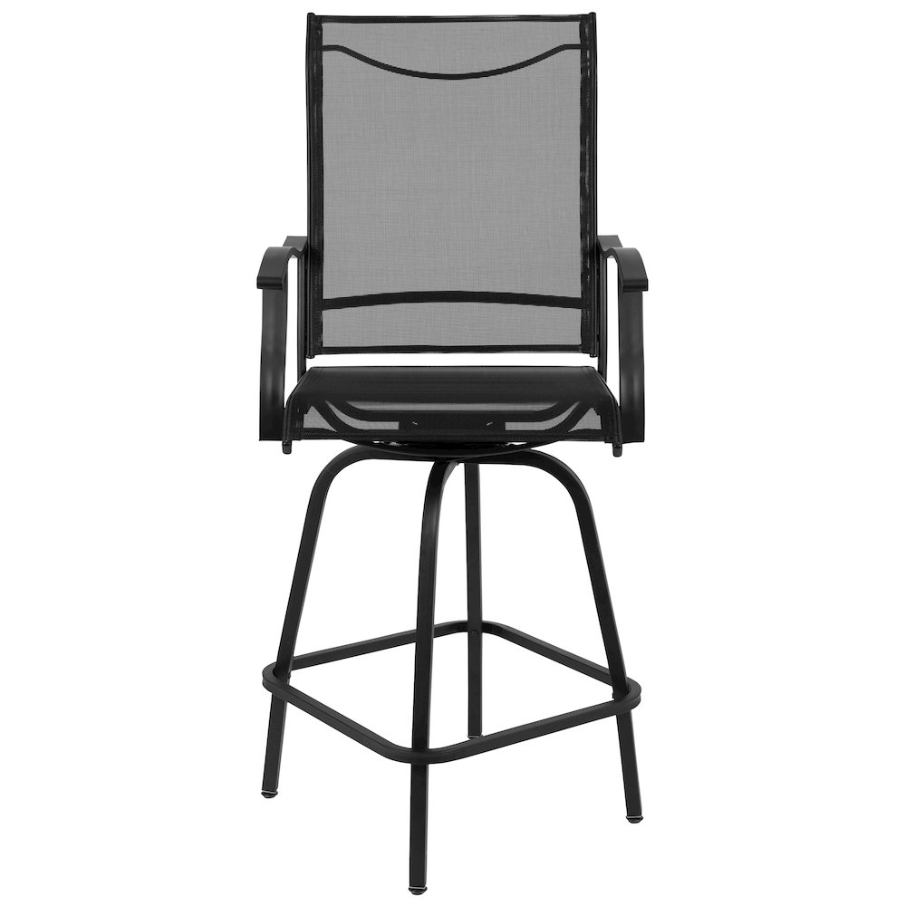 Patio Bar Height Stools Set of 2, in Black. Picture 5