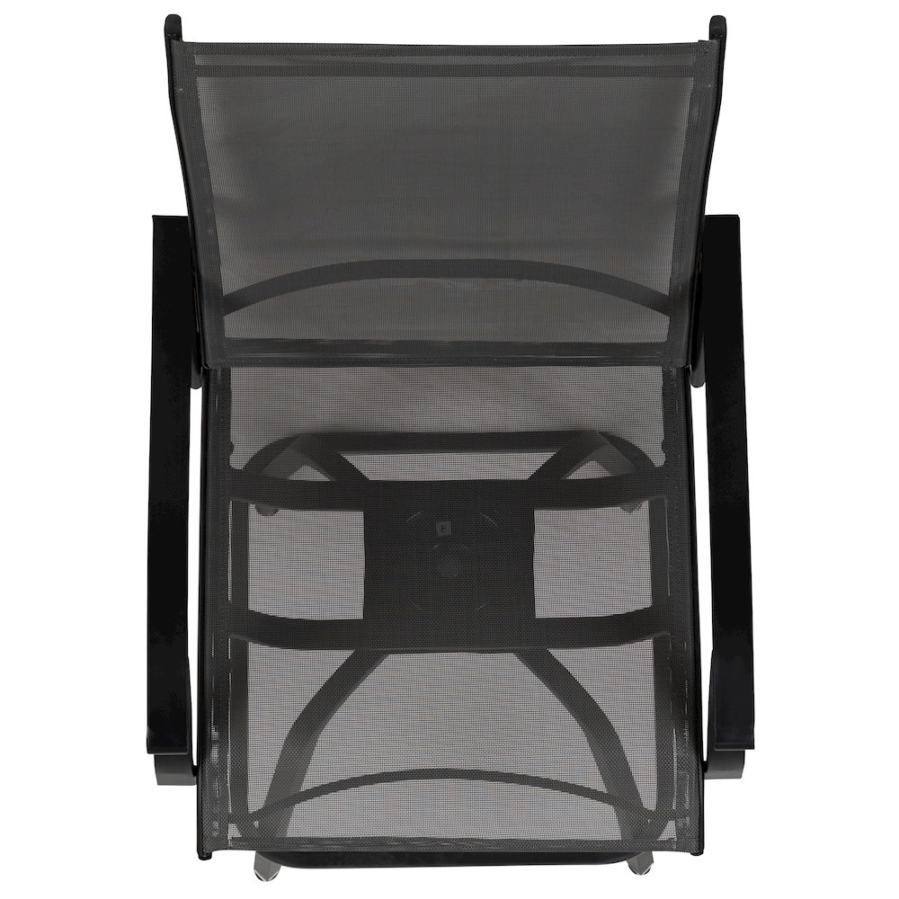 Patio Bar Height Stools Set of 2, All-Weather Textilene Swivel Patio Stools and Deck Chairs with High Back & Armrests in Gray. Picture 12