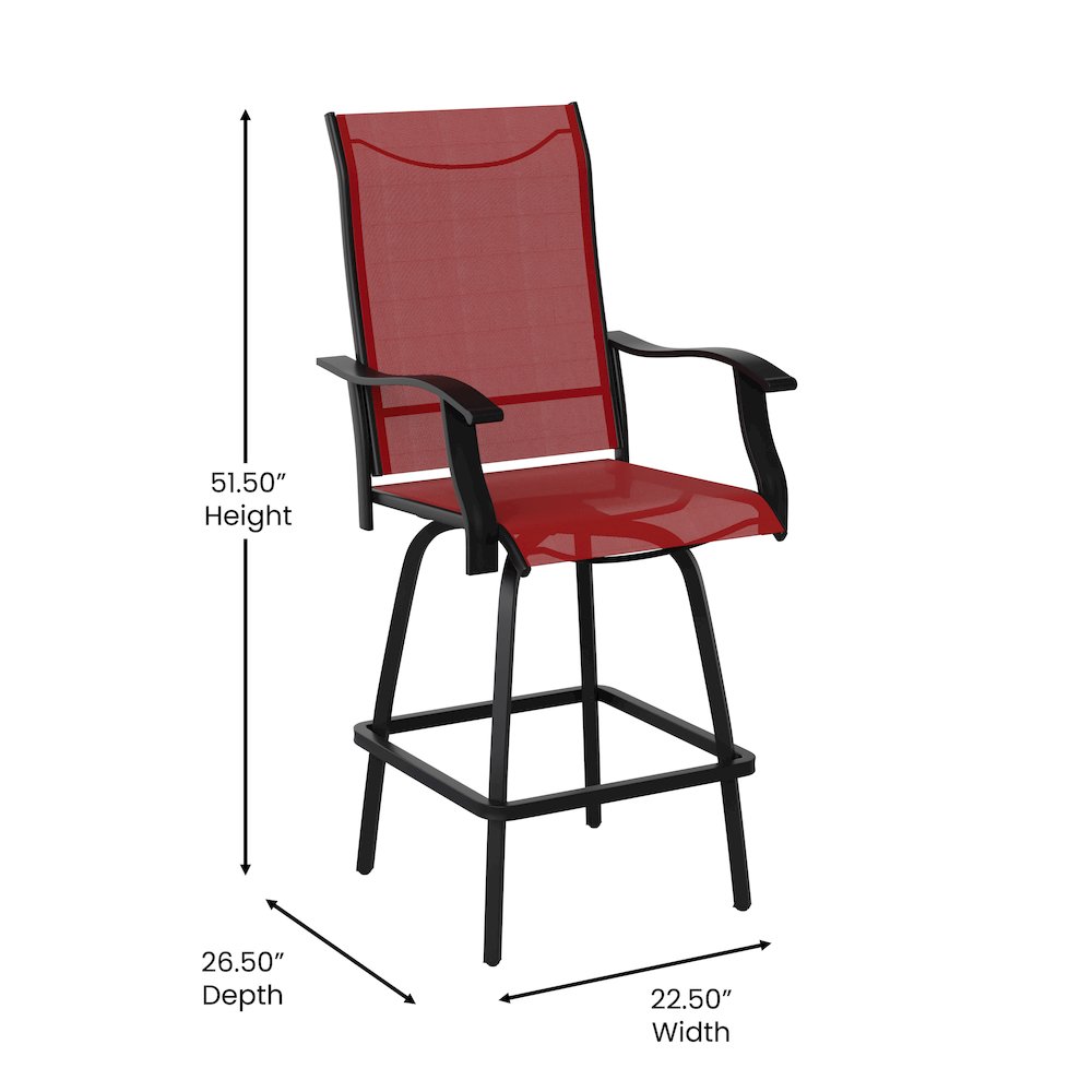 Set of 2 Outdoor Stools - 360 Degree Swivel Bar Stools. Picture 6