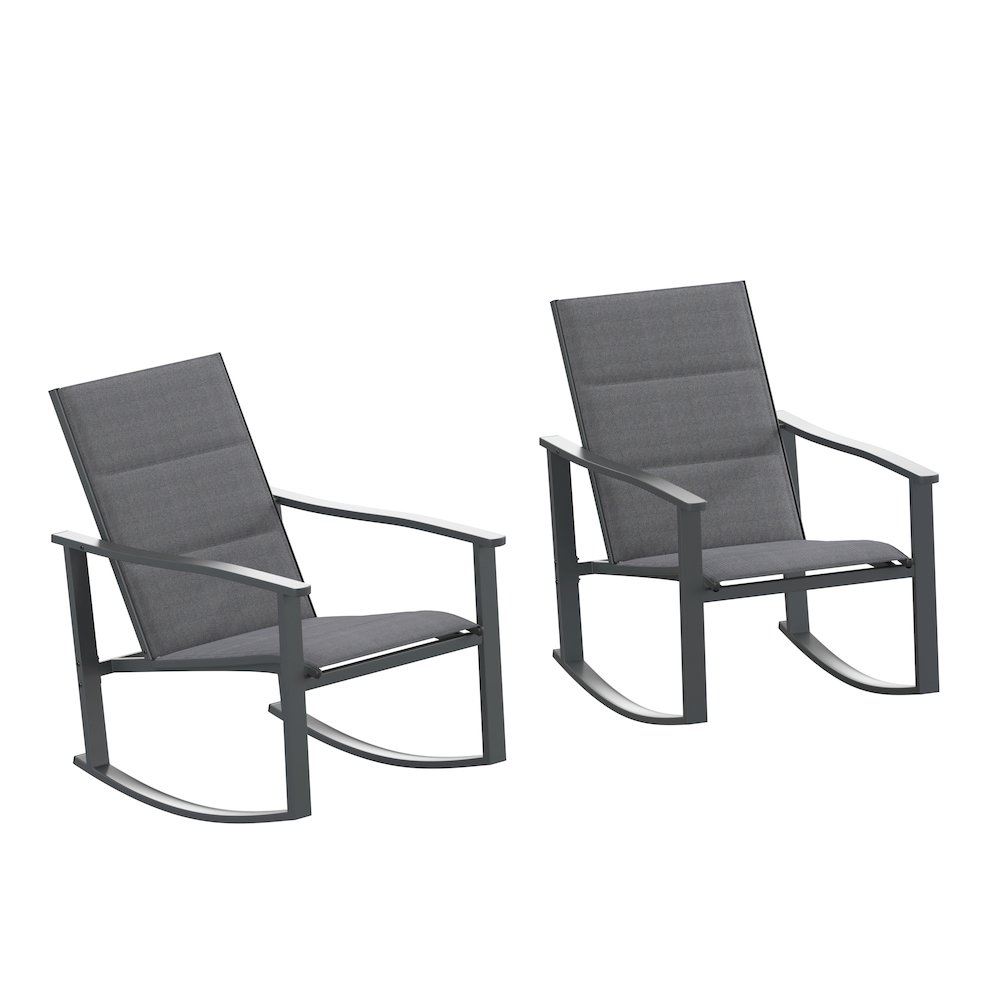 Modern Set of 2 Outdoor Rocking Chairs. Picture 3