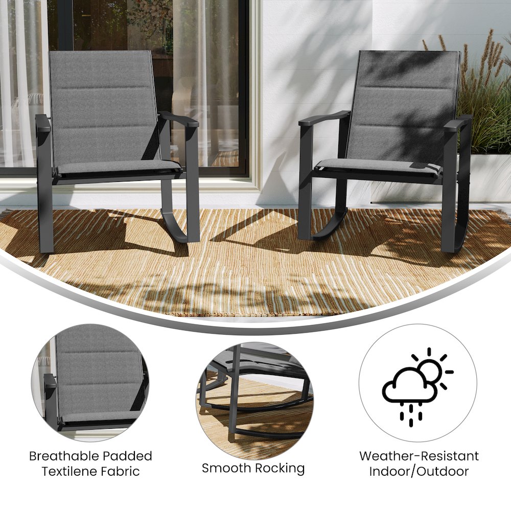 Modern Set of 2 Outdoor Rocking Chairs. Picture 5