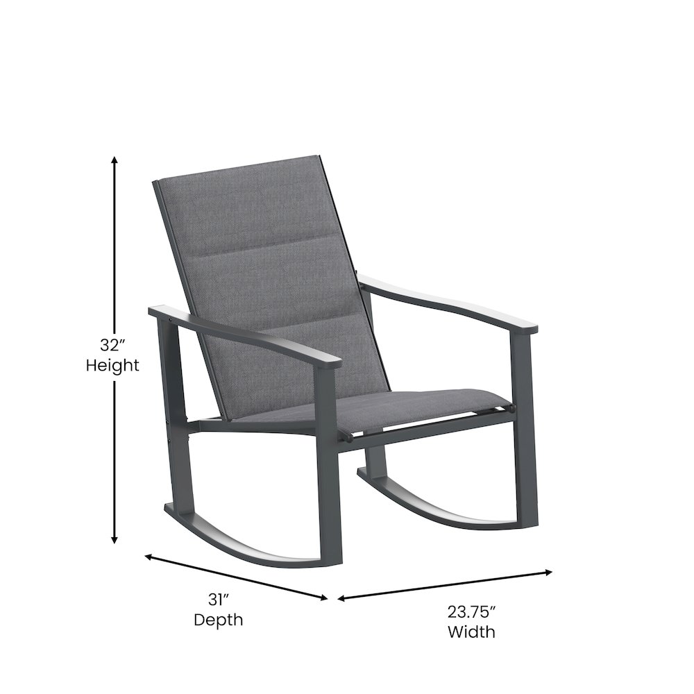 Modern Set of 2 Outdoor Rocking Chairs. Picture 6
