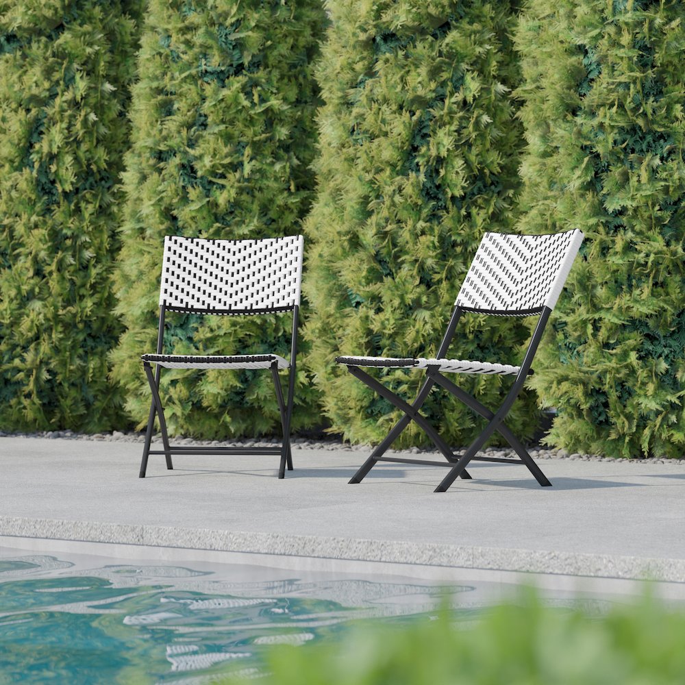 Set of 2 Modern Folding French Bistro Chairs. Picture 2
