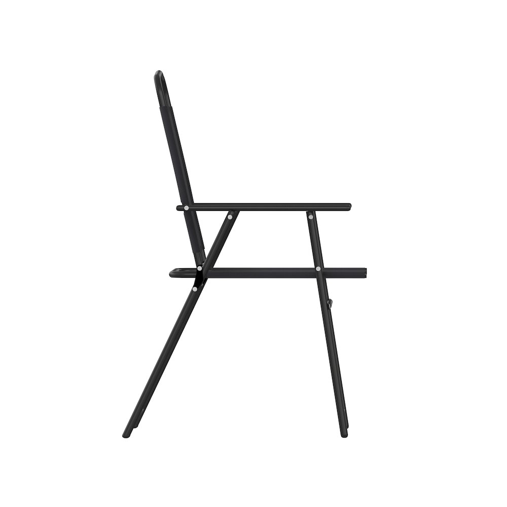 Set of 2 Contemporary Sling Style Patio Chairs with Armrests. Picture 12