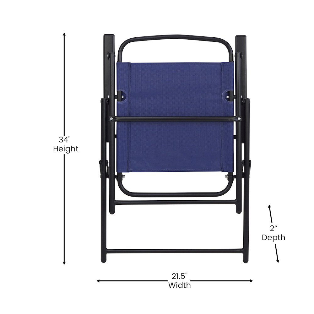 Set of 2 Contemporary Sling Style Patio Chairs with Armrests. Picture 7
