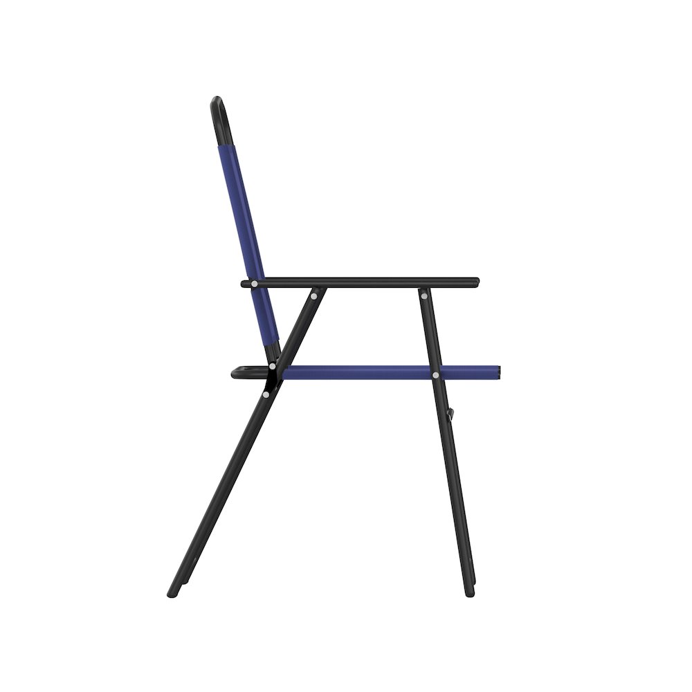 Set of 2 Contemporary Sling Style Patio Chairs with Armrests. Picture 12