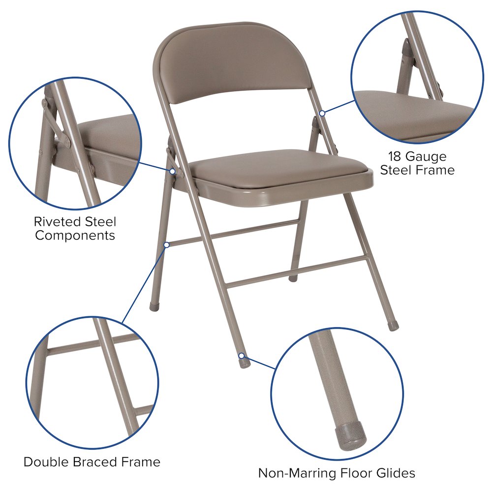 Set of 2: Padded Metal Folding Chair. Picture 6