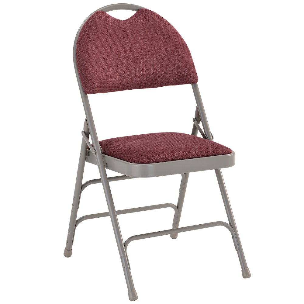 2 Pack HERCULES Series Ultra-Premium Triple Braced Burgundy Fabric Metal Folding Chair with Easy-Carry Handle. Picture 8