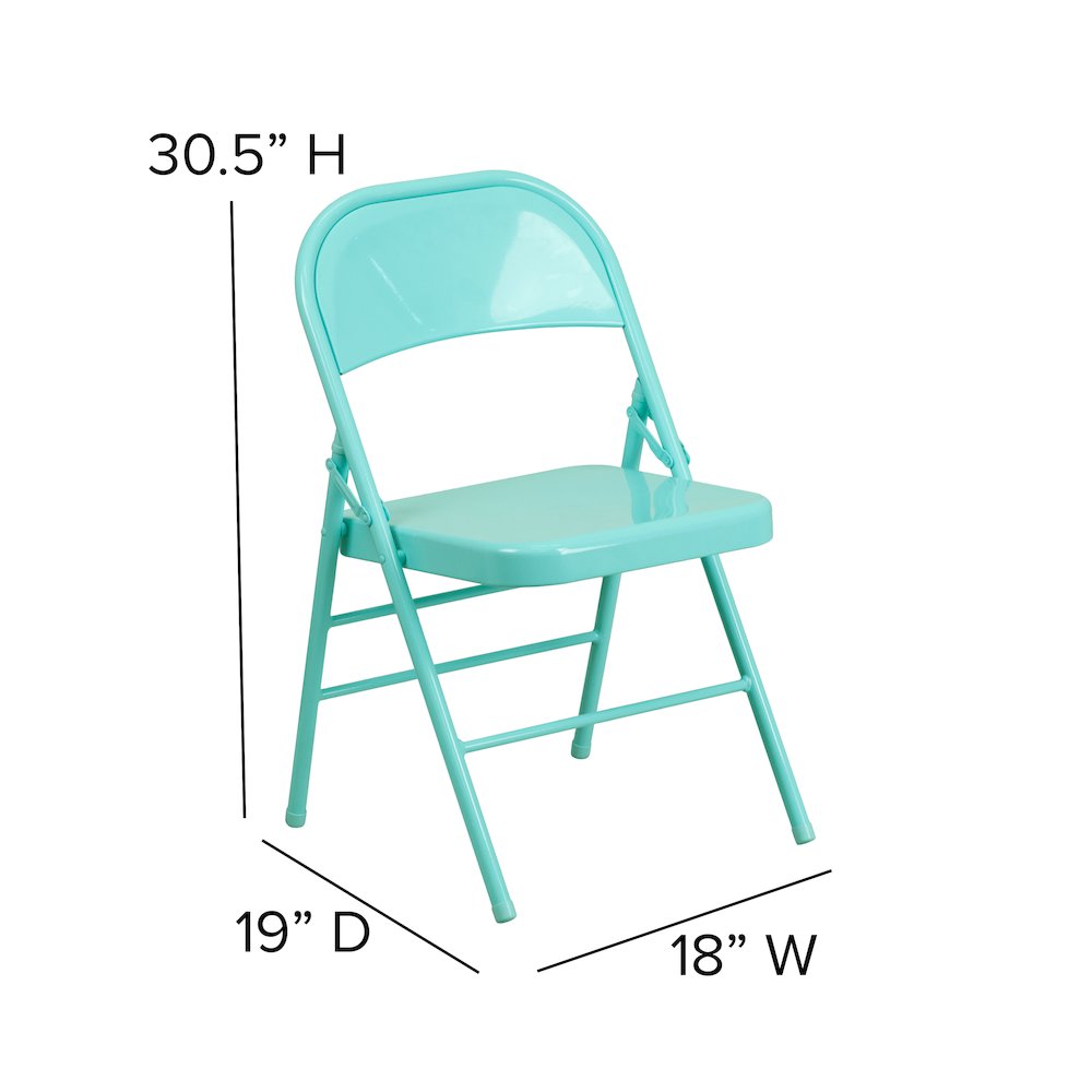 Set of 2 Contemporary Metal Folding Chairs for commercial and residential use. Picture 6