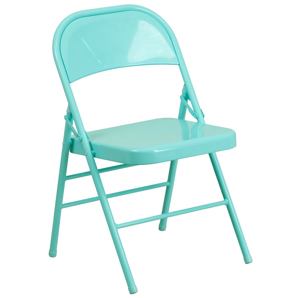 Set of 2 Contemporary Metal Folding Chairs for commercial and residential use. Picture 8