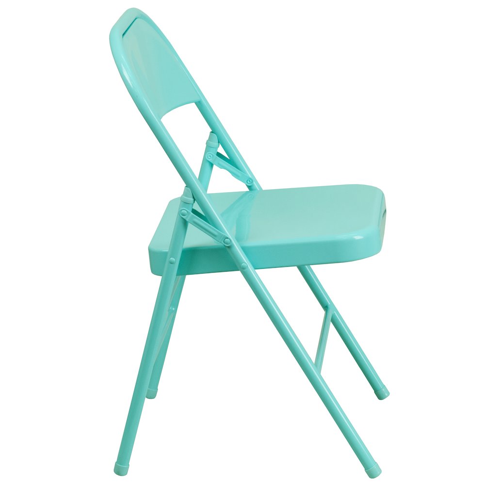 Set of 2 Contemporary Metal Folding Chairs for commercial and residential use. Picture 9