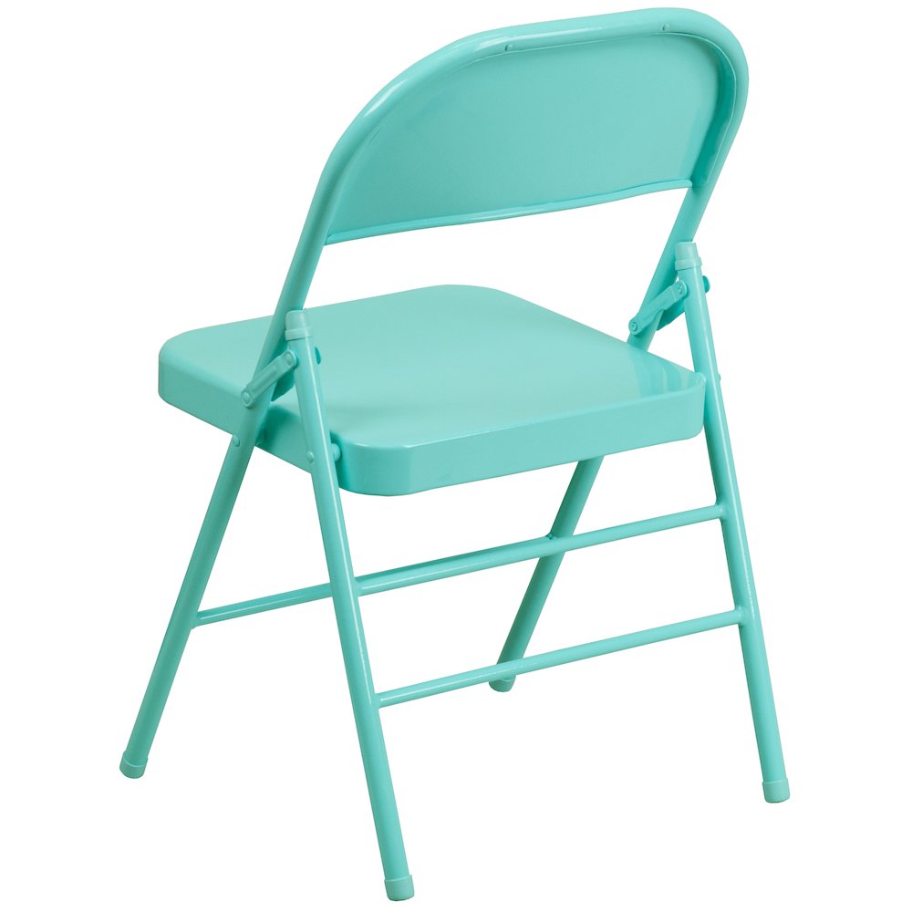 Set of 2 Contemporary Metal Folding Chairs for commercial and residential use. Picture 7