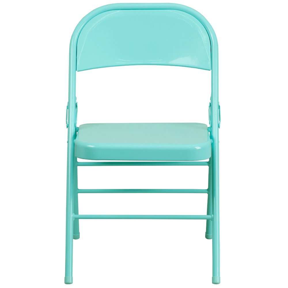 Set of 2 Contemporary Metal Folding Chairs for commercial and residential use. Picture 10