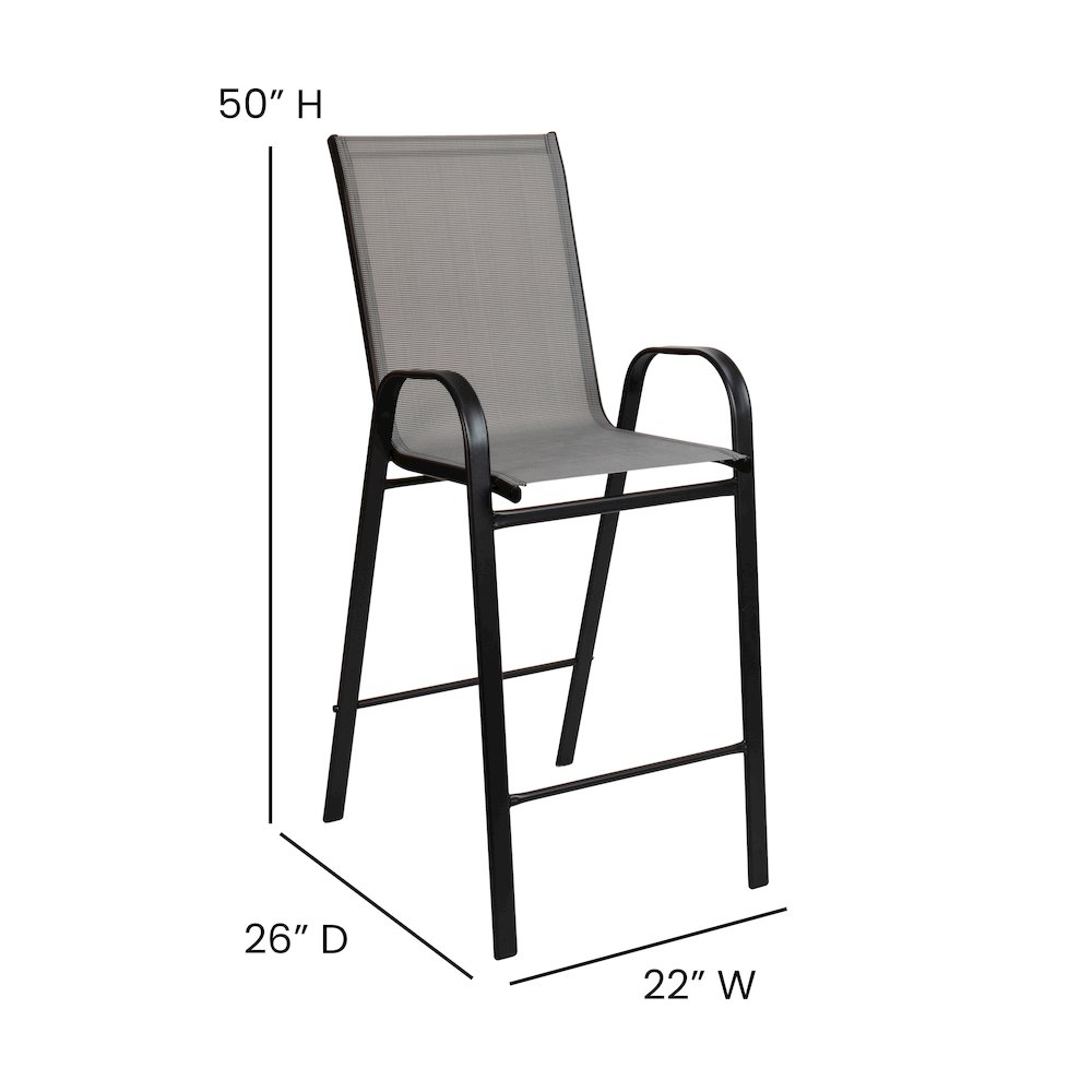 Set of 2 Sling Patio Stools for Commercial and Residential Use. Picture 7