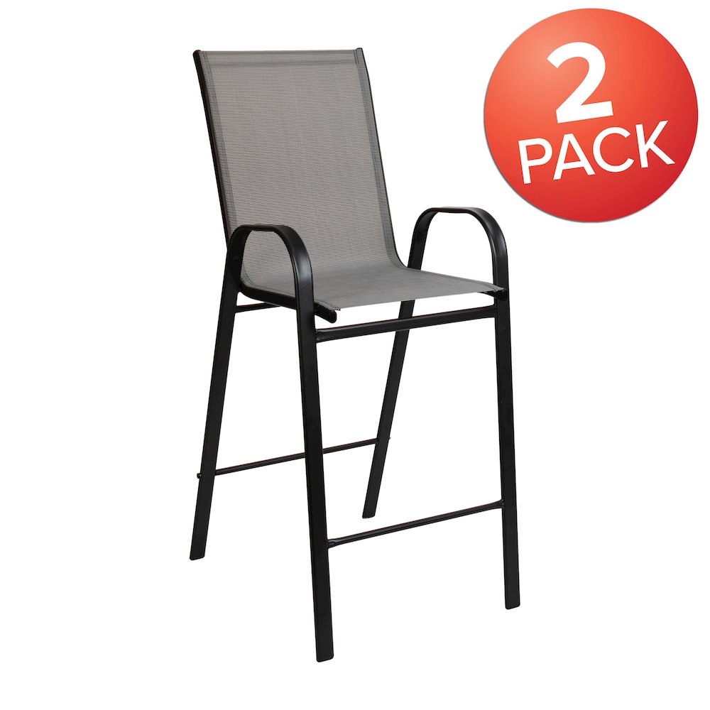 Set of 2 Sling Patio Stools for Commercial and Residential Use. Picture 1