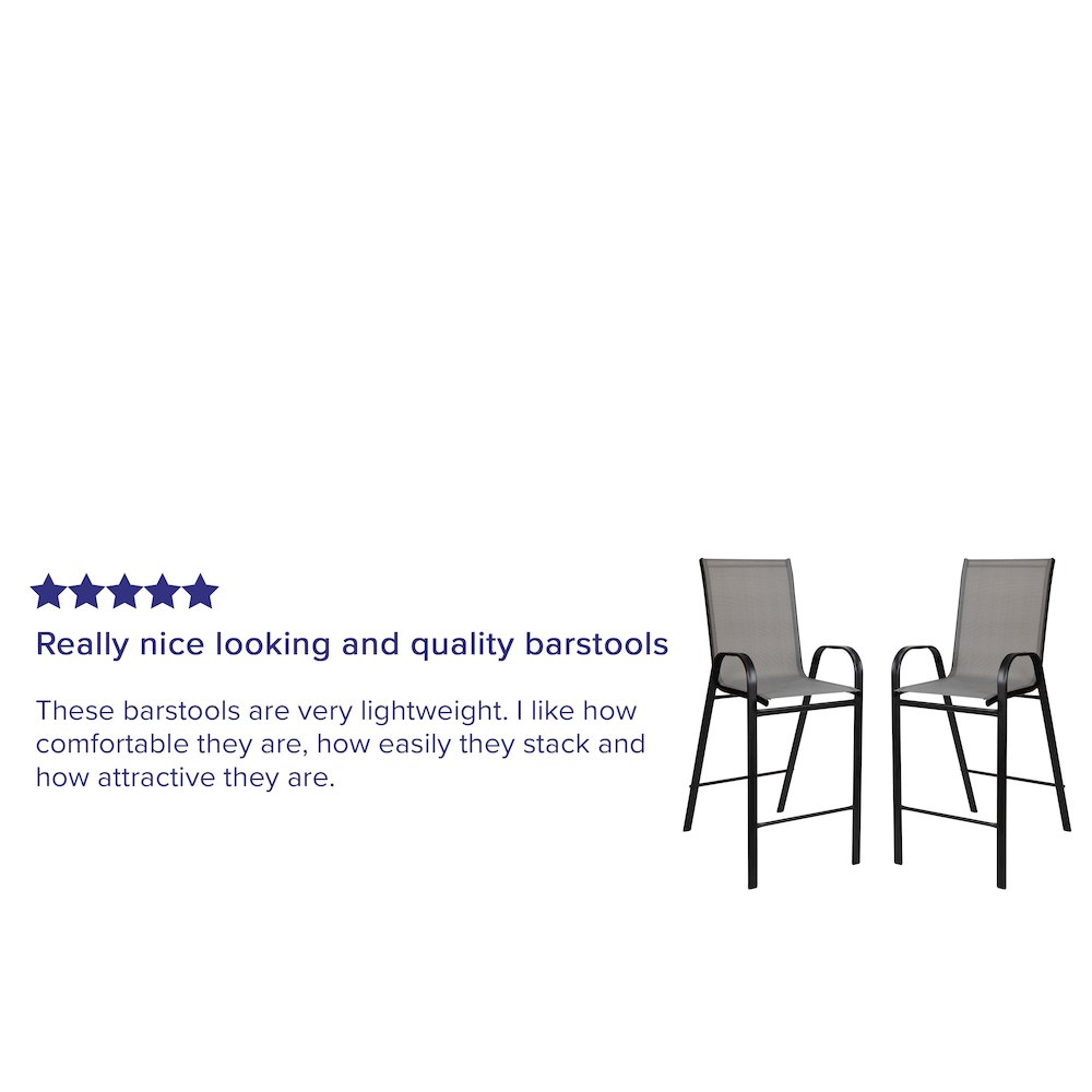 Set of 2 Sling Patio Stools for Commercial and Residential Use. Picture 5