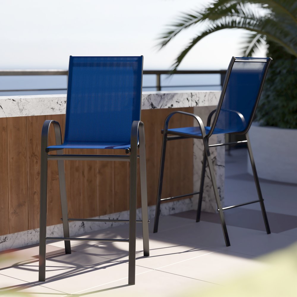 Set of 2 Sling Patio Stools for Commercial and Residential Use. Picture 2