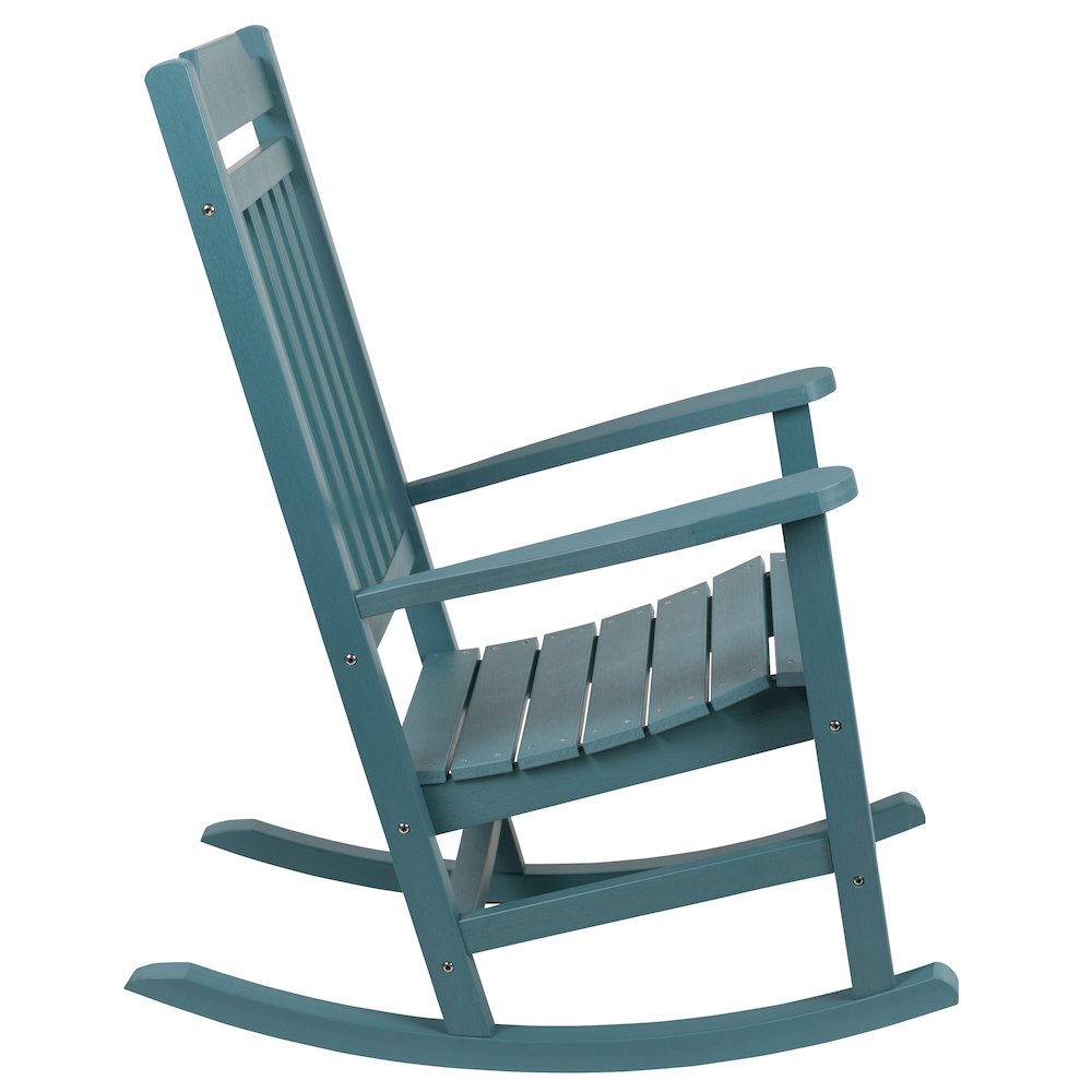 Set of 2 Winston All-Weather Rocking Chair in Teal Faux Wood. Picture 10