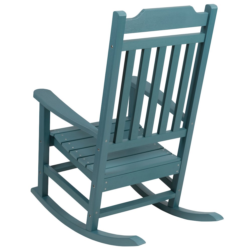 Set of 2 Winston All-Weather Rocking Chair in Teal Faux Wood. Picture 8