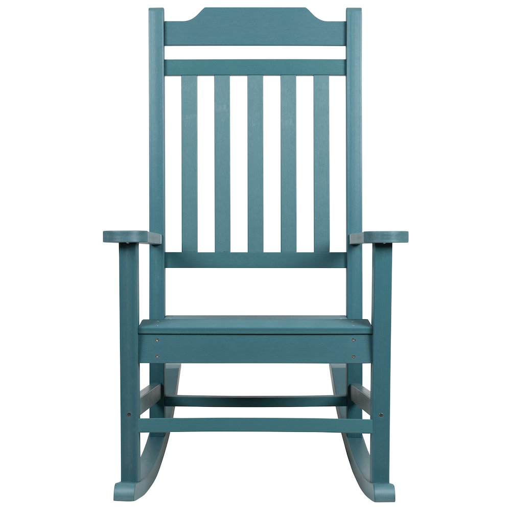 Set of 2 Winston All-Weather Rocking Chair in Teal Faux Wood. Picture 11