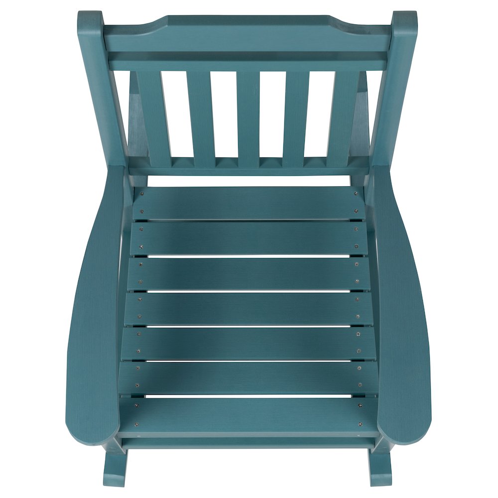 Set of 2 Winston All-Weather Rocking Chair in Teal Faux Wood. Picture 12
