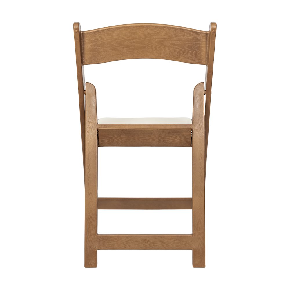 2 Pack Commercial Chestnut Lightweight Wood Look Resin Folding Event Chair. Picture 8