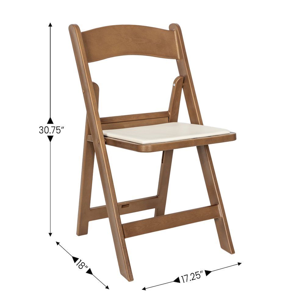 2 Pack Commercial Chestnut Lightweight Wood Look Resin Folding Event Chair. Picture 6
