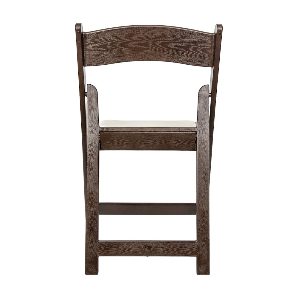 2 Pack Commercial Dark Brown Lightweight Wood Look Resin Folding Event Chair. Picture 8