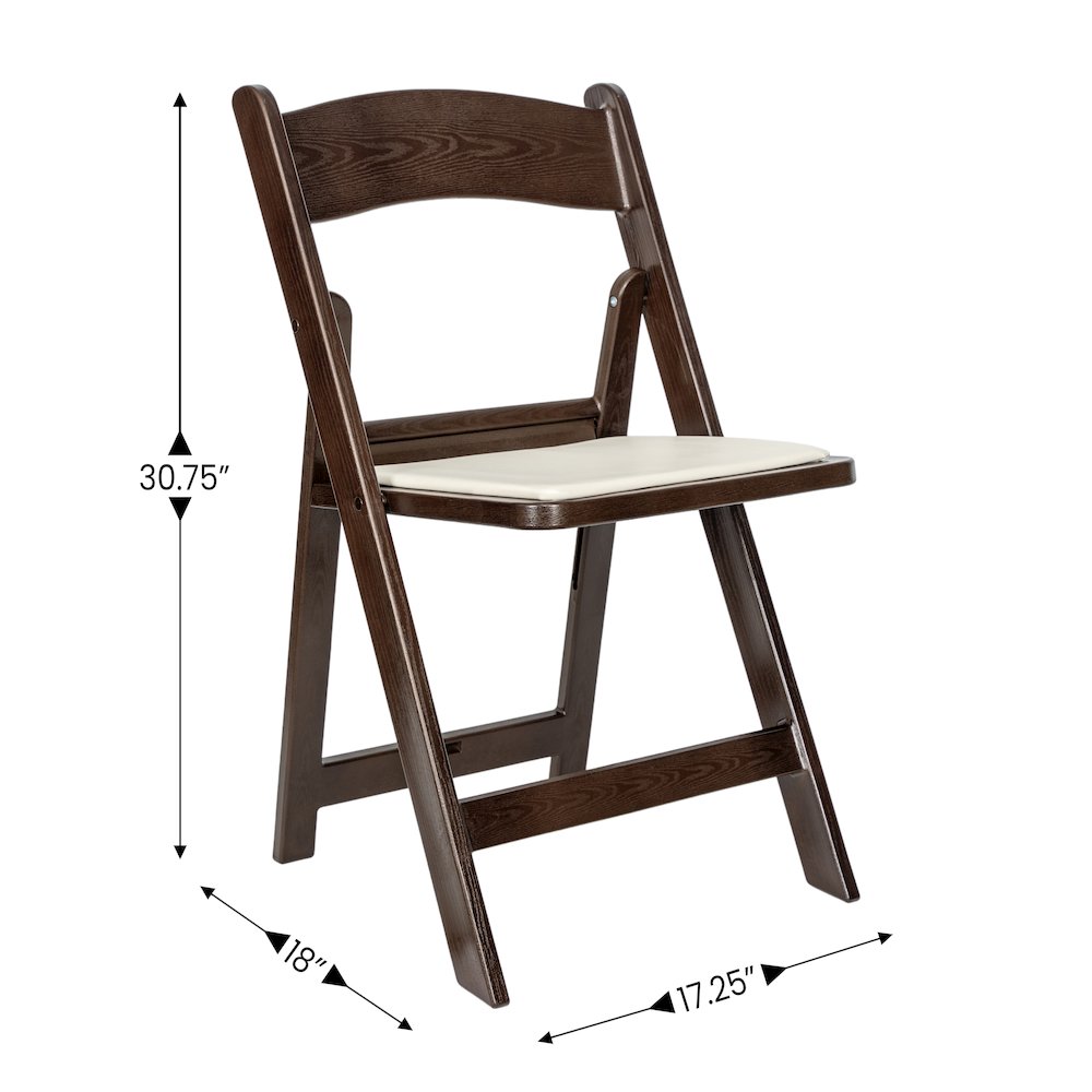 2 Pack Commercial Dark Brown Lightweight Wood Look Resin Folding Event Chair. Picture 6