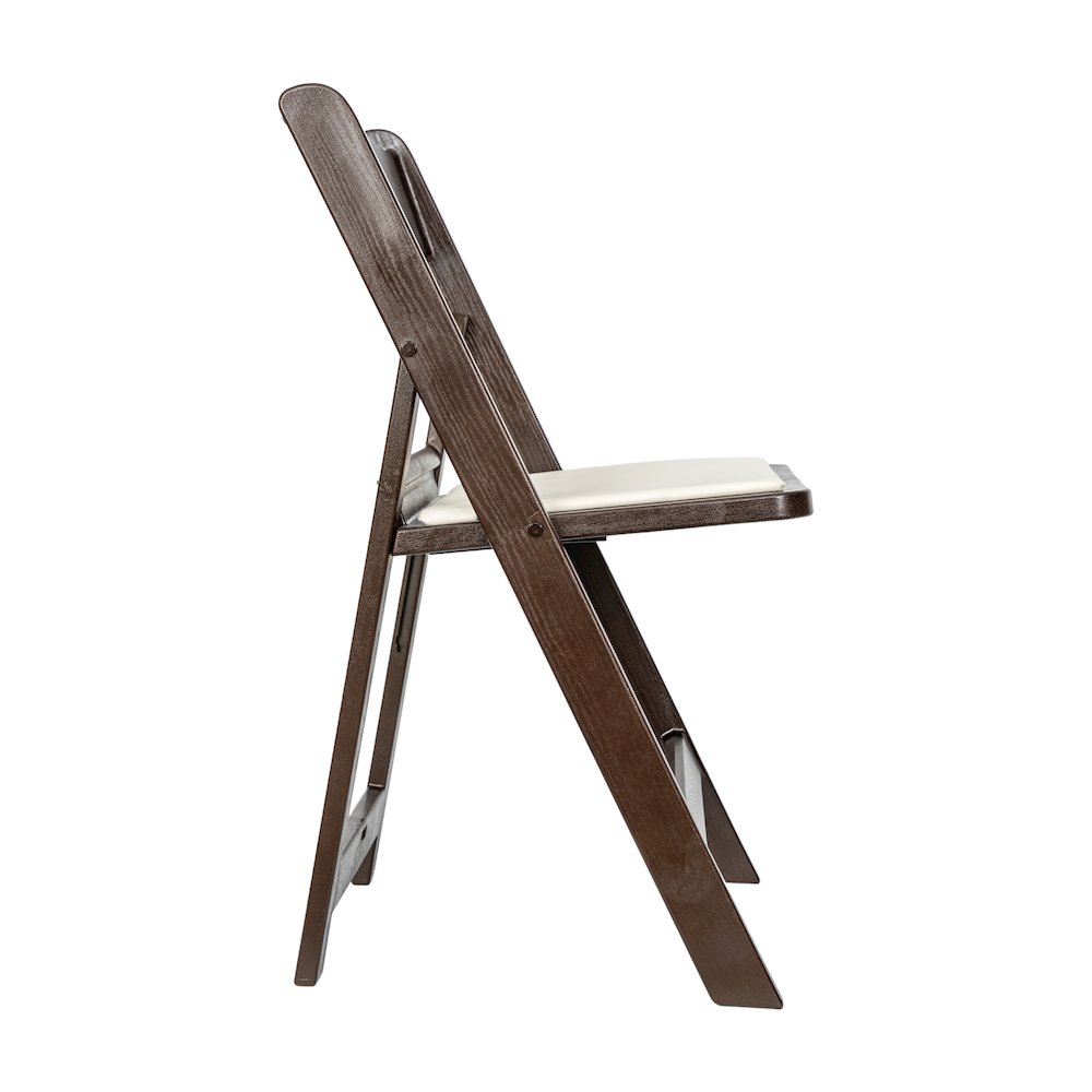 2 Pack Commercial Dark Brown Lightweight Wood Look Resin Folding Event Chair. Picture 10