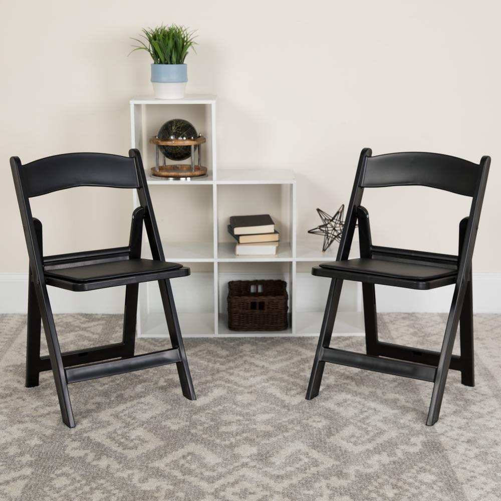Folding Chair - Black Resin – 1000LB Weight Capacity - Event Chair. Picture 8