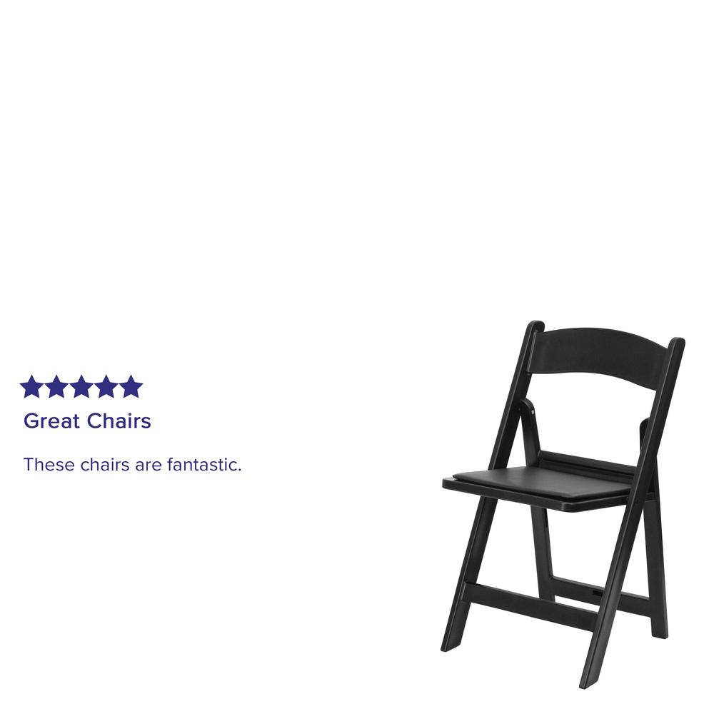Folding Chair - Black Resin – 1000LB Weight Capacity - Event Chair. Picture 10