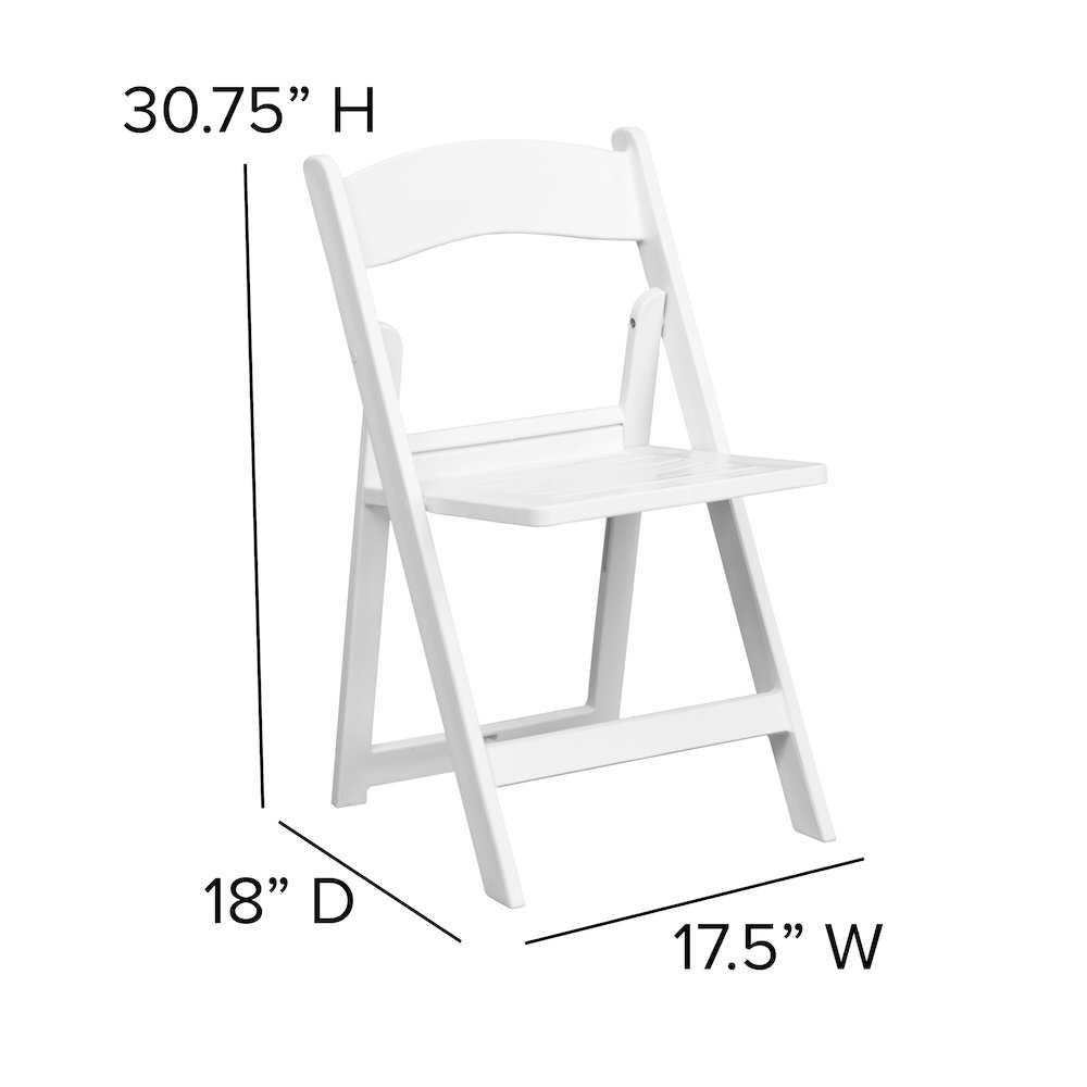 2 Pack HERCULES Series 1000 lb. Capacity White Resin Folding Chair with Slatted Seat. Picture 7