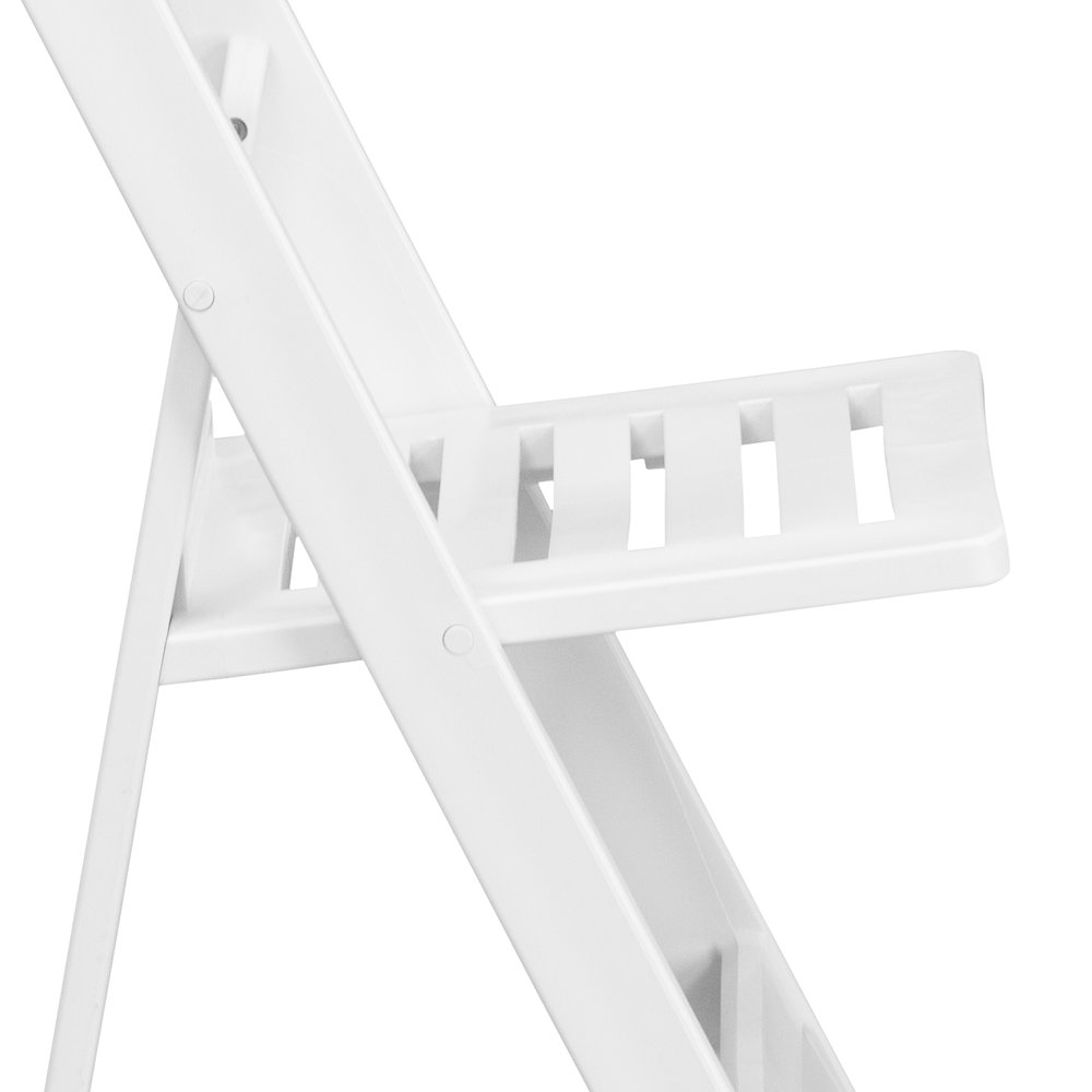 2 Pack HERCULES Series 1000 lb. Capacity White Resin Folding Chair with Slatted Seat. Picture 11