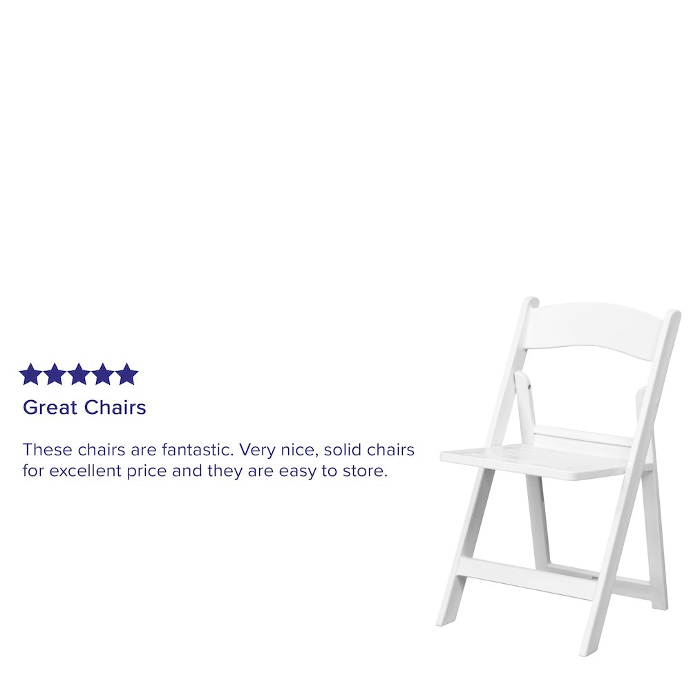 2 Pack HERCULES Series 1000 lb. Capacity White Resin Folding Chair with Slatted Seat. Picture 5